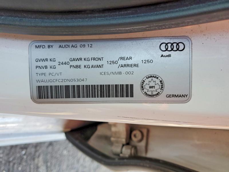47624566 :رقم المزاد ، WAUJGCFC2DN053047 vin ، 2013 Audi A6 مزاد بيع