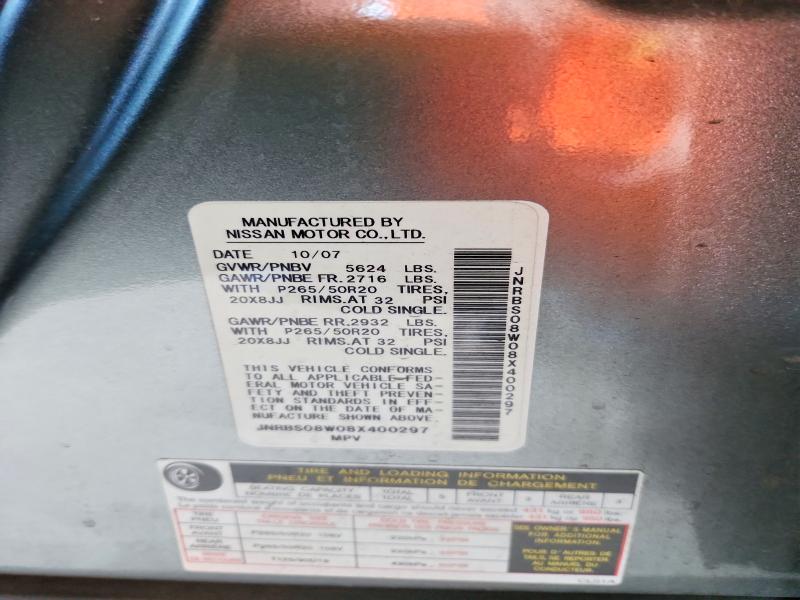 Продаж на аукціоні авто 2008 Infiniti Fx45, vin: JNRBS08W08X400297, номер лоту: 41796076