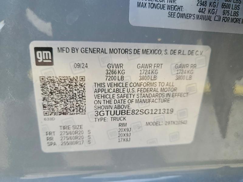 Aukcja sprzedaży 2025 Gmc Sierra, vin: 3GTUUBE82SG121319, numer aukcji: 46742016