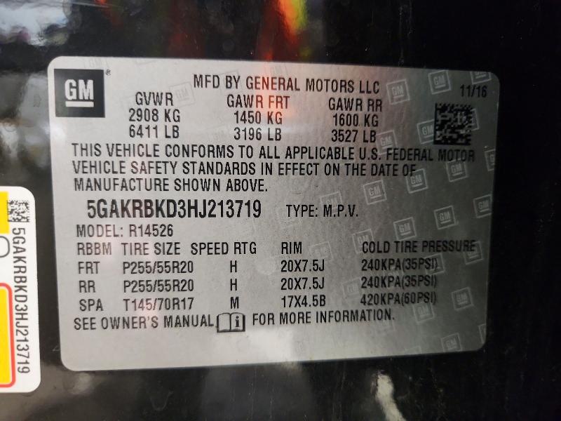 Продаж на аукціоні авто 2017 Buick Enclave, vin: 5GAKRBKD3HJ21719, номер лоту: 41965146
