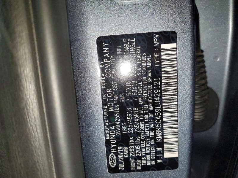 2020 Hyundai Kona მანქანა იყიდება აუქციონზე, vin: KM8K5CA59LU429121, აუქციონის ნომერი: 47660126