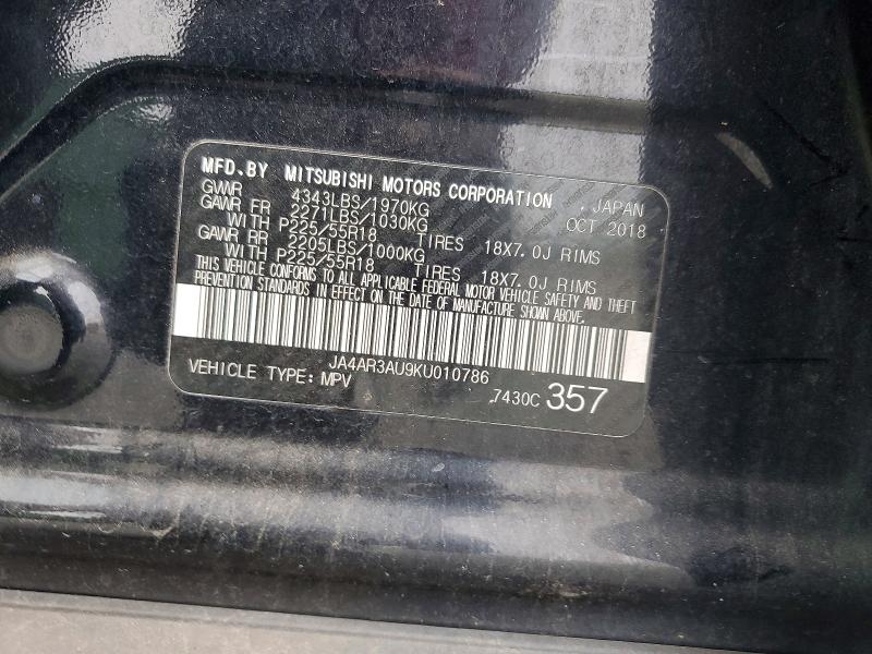 Продаж на аукціоні авто 2019 Mitsubishi Outlander Sport, vin: JA4AR3AU9KU010786, номер лоту: 79760765