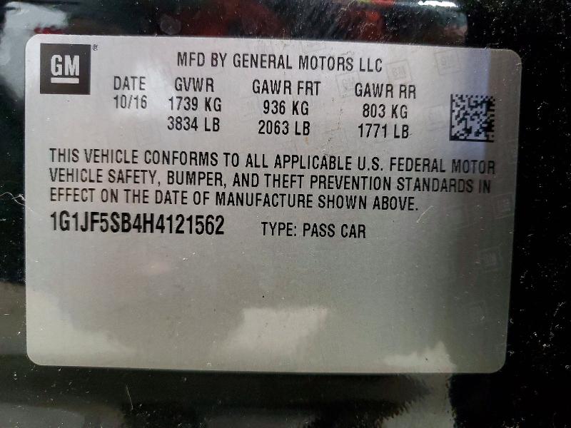 Продаж на аукціоні авто 2017 Chevrolet Sonic, vin: 1G1JF5SB4H4121562, номер лоту: 48391926