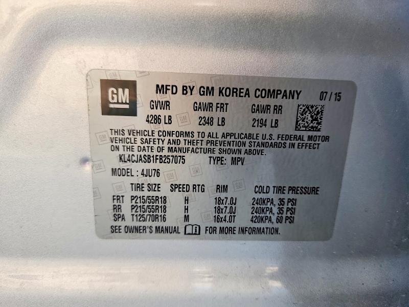 Продажа на аукционе авто 2015 Buick Encore, vin: KL4CJASB1FB257075, номер лота: 47024616