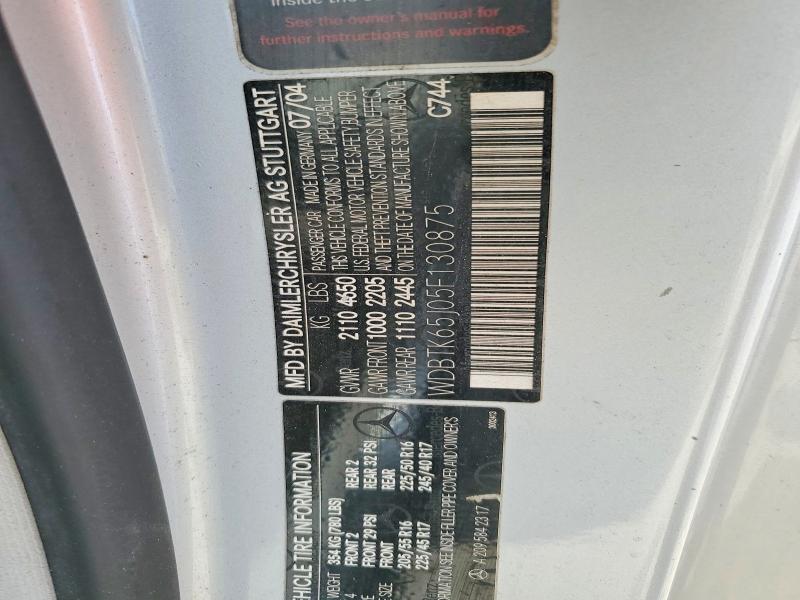 Aukcja sprzedaży 2005 Mercedes-benz Clk, vin: WDBTK65J05F130875, numer aukcji: 47982476