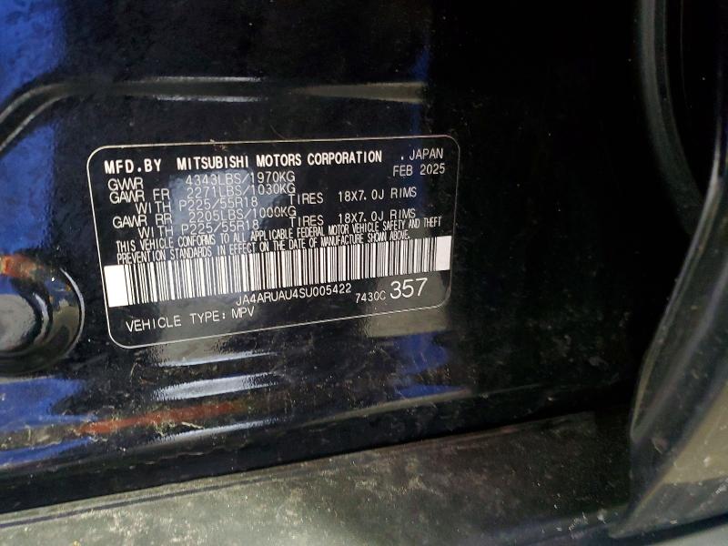 2025 Mitsubishi Outlander Sport მანქანა იყიდება აუქციონზე, vin: JA4ARUAU4SU005422, აუქციონის ნომერი: 49013646