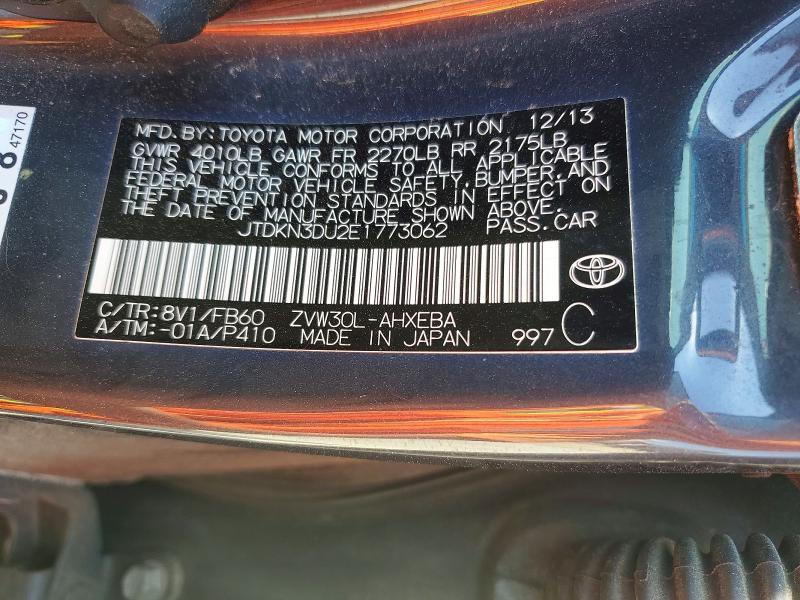 2014 Toyota Prius მანქანა იყიდება აუქციონზე, vin: JTDKN3DU2E1773062, აუქციონის ნომერი: 47113996