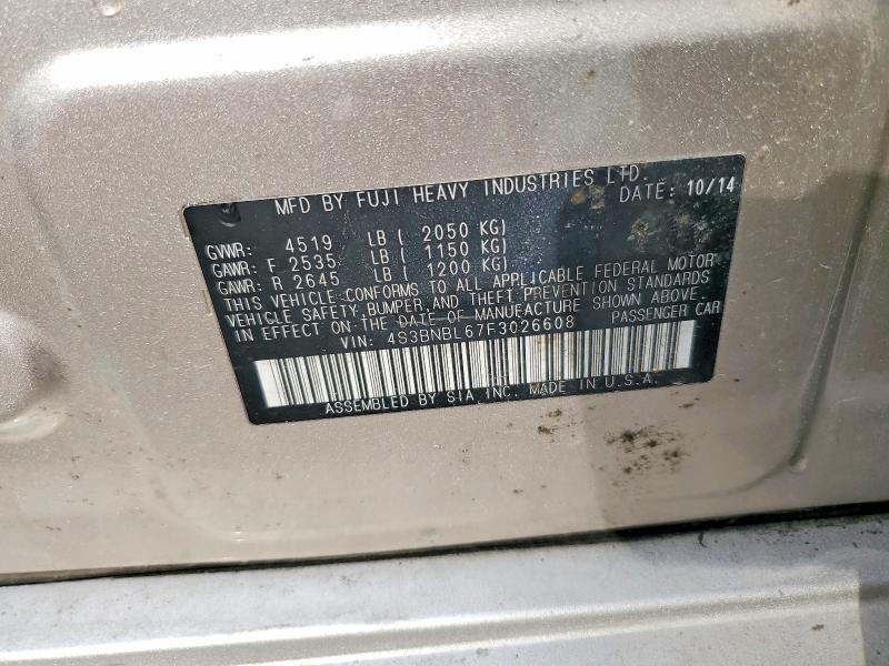 Продаж на аукціоні авто 2015 Subaru Legacy, vin: 4S3BNBL67F3026608, номер лоту: 46750196