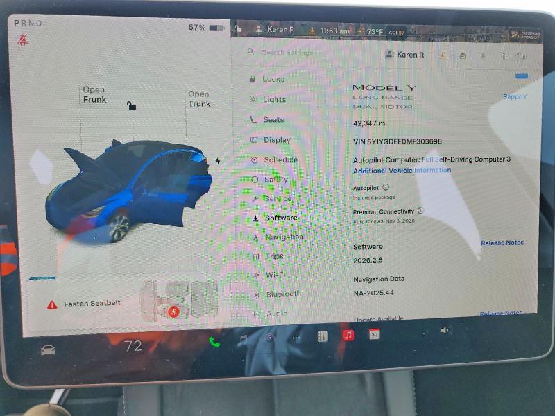 Aukcja sprzedaży 2021 Tesla Model Y, vin: 5YJYGDEE0MF303698, numer aukcji: 48104336