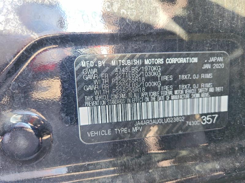2020 Mitsubishi Outlander Sport მანქანა იყიდება აუქციონზე, vin: JA4AR3AU0LU023802, აუქციონის ნომერი: 79494315