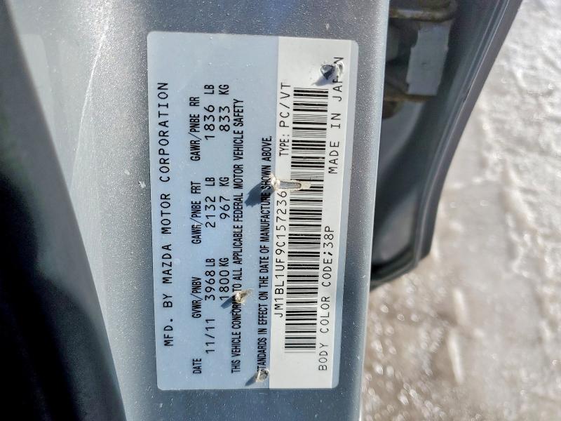 79721345 :رقم المزاد ، JM1BL1UF9C1572364 vin ، 2012 Mazda 3 مزاد بيع