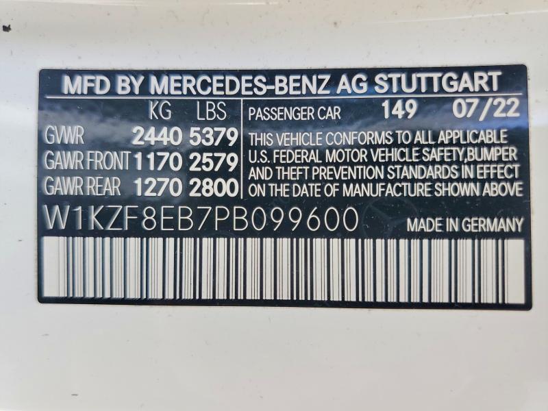 Продаж на аукціоні авто 2023 Mercedes-benz E, vin: W1KZF8EB7PB099600, номер лоту: 47165226