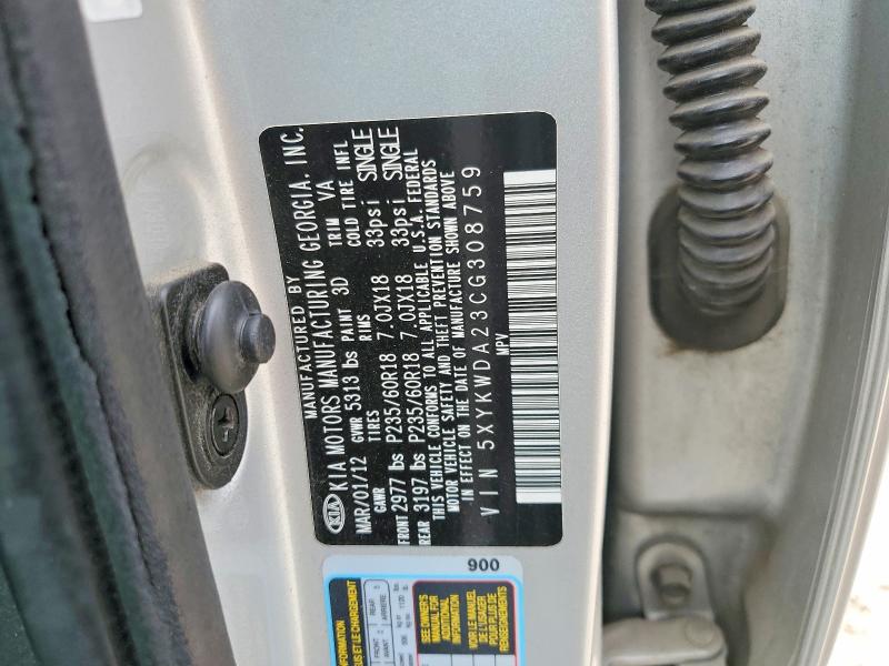 Aukcja sprzedaży 2012 Kia Sorento, vin: 5XYKWDA23CG308759, numer aukcji: 47604976