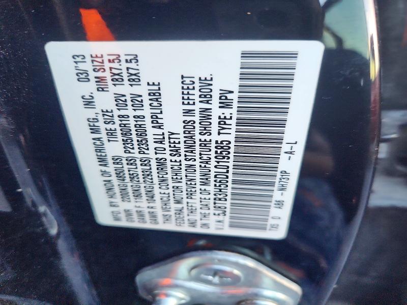 46884316 :رقم المزاد ، 5J8TB3H56DL019585 vin ، 2013 Acura Rdx مزاد بيع