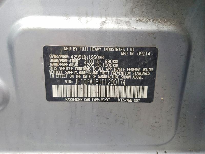 Продаж на аукціоні авто 2015 Subaru Impreza, vin: JF1GPAT61FH200174, номер лоту: 46354836