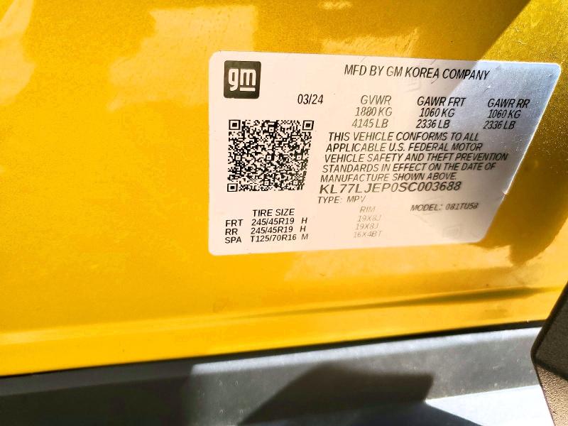 Aukcja sprzedaży 2025 Chevrolet Trax, vin: KL77LJEP0SC003688, numer aukcji: 47747386