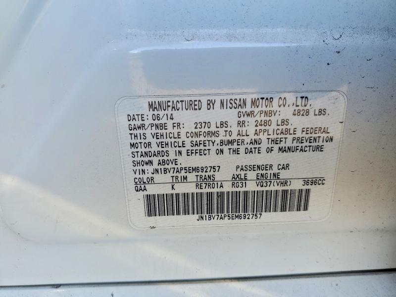 Aukcja sprzedaży 2014 Infiniti Q50, vin: JN1BV7AP5EM692757, numer aukcji: 79495225