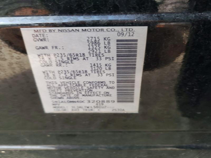 Aukcja sprzedaży 2013 Infiniti Jx35, vin: 5N1AL0MN4DC320889, numer aukcji: 41796436