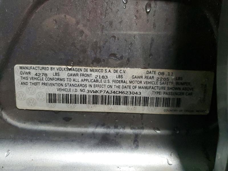 Продаж на аукціоні авто 2012 Volkswagen Jetta, vin: 3VWKP7AJ4CM623043, номер лоту: 45991996