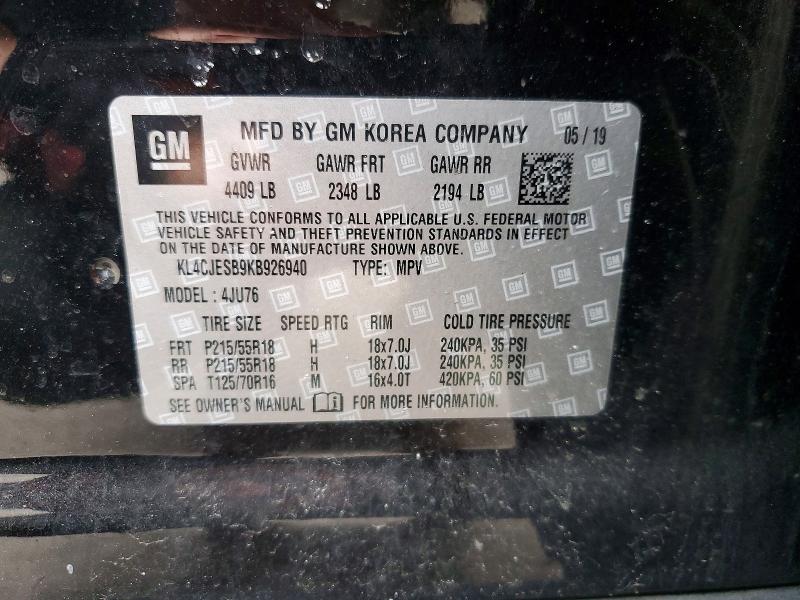 Продаж на аукціоні авто 2019 Buick Encore, vin: KL4CJESB9KB926940, номер лоту: 47928666