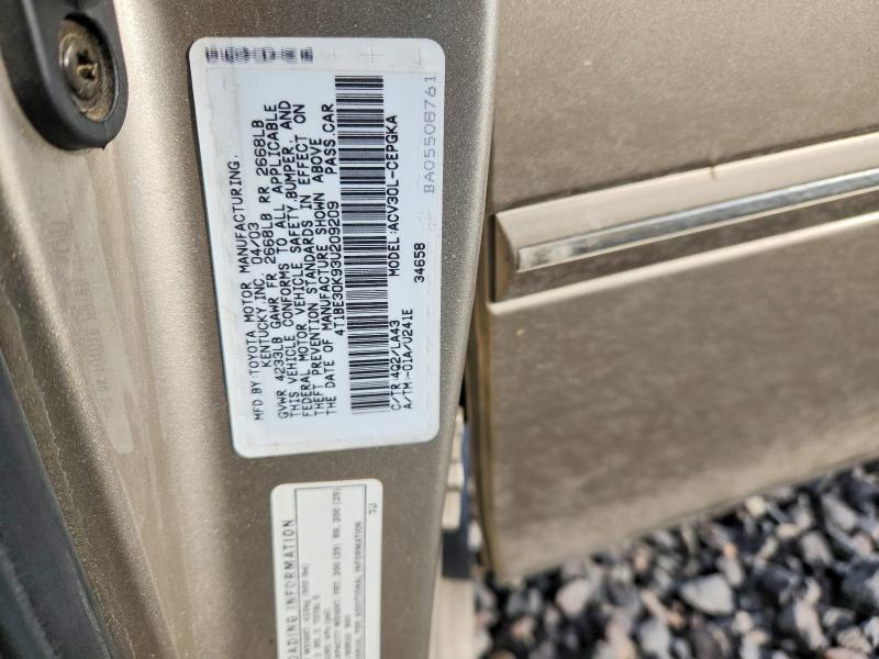 47107016 :رقم المزاد ، 4T1BE30K93U209209 vin ، 2003 Toyota Camry مزاد بيع