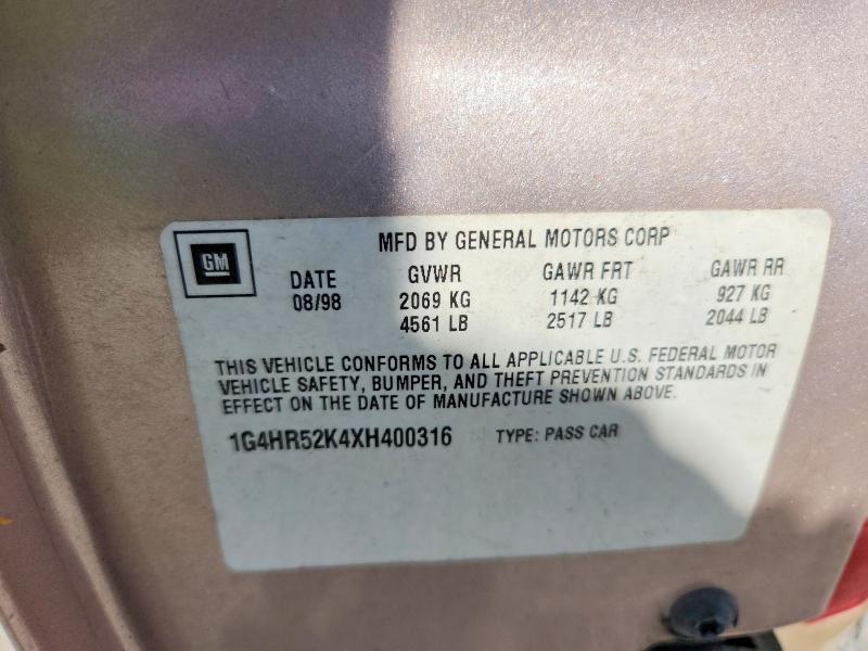 Aukcja sprzedaży 1999 Buick Lesabre, vin: 1G4HR52K4XH400316, numer aukcji: 46456946