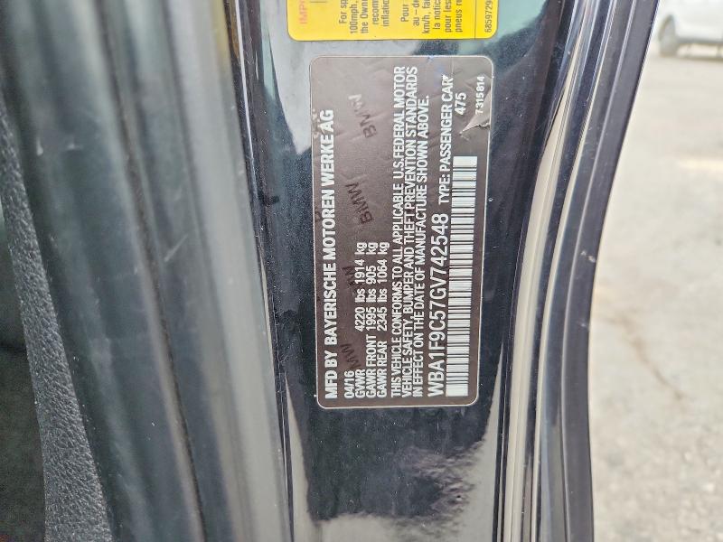 79540735 :رقم المزاد ، WBA1F9C57GV742548 vin ، 2016 Bmw 228 مزاد بيع