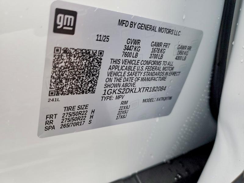 Продаж на аукціоні авто 2026 Gmc Yukon, vin: 1GKS2DKLXTR182084, номер лоту: 45817816
