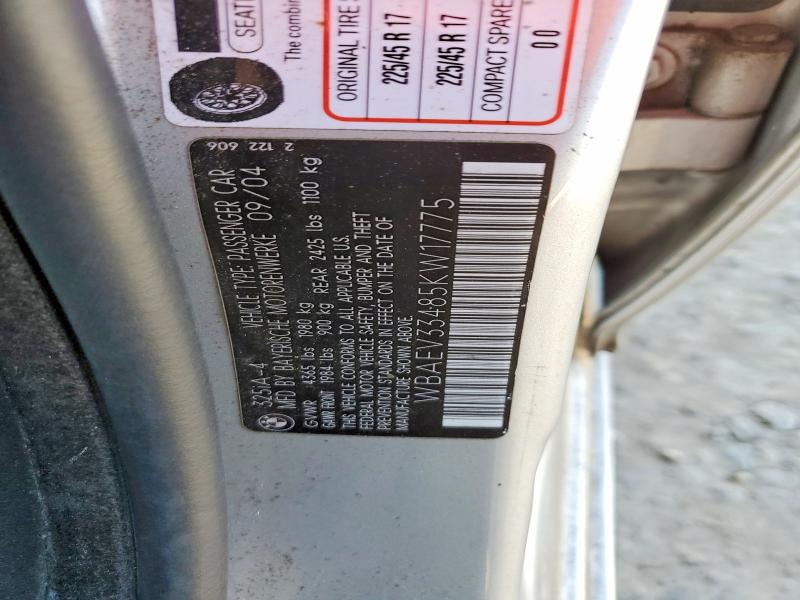 Продаж на аукціоні авто 2005 Bmw 325, vin: WBAEV33485KW17775, номер лоту: 79552815