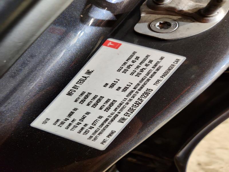 2018 Tesla Model 3 მანქანა იყიდება აუქციონზე, vin: 5YJ3E1EA2JF123615, აუქციონის ნომერი: 45630706