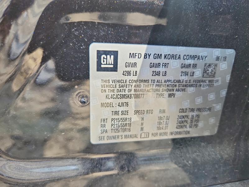 Aukcja sprzedaży 2019 Buick Encore, vin: KL4CJCSM5KB708077, numer aukcji: 79122275