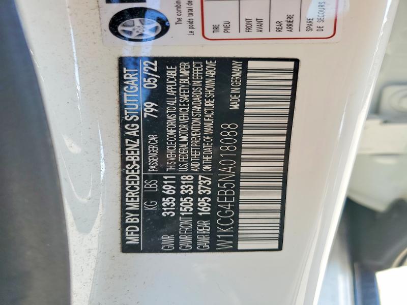 2022 Mercedes-benz Eqs Sedan მანქანა იყიდება აუქციონზე, vin: W1KCG4EB5NA018088, აუქციონის ნომერი: 41797476