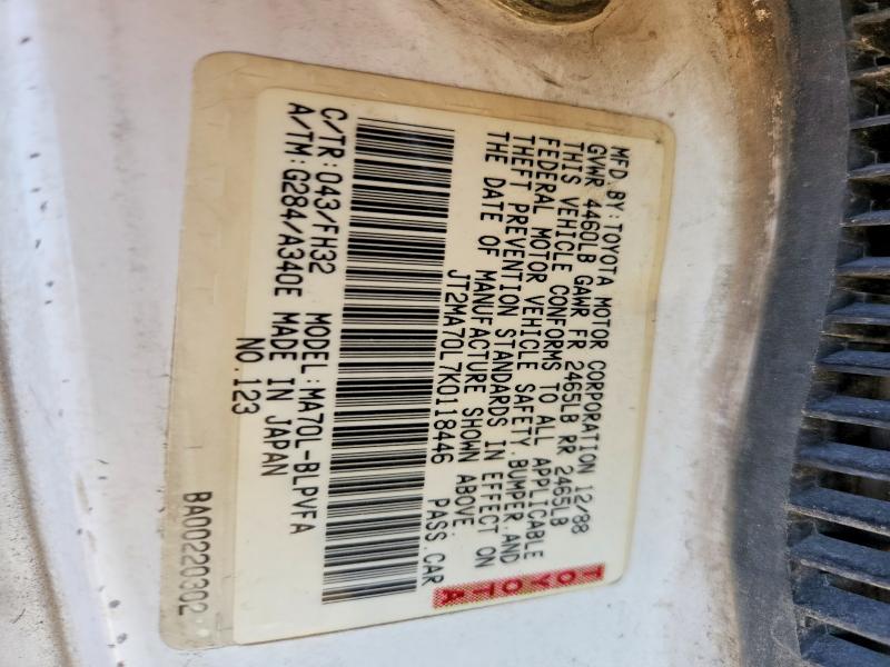 79689395 :رقم المزاد ، JT2MA70L7K0118446 vin ، 1989 Toyota Supra مزاد بيع