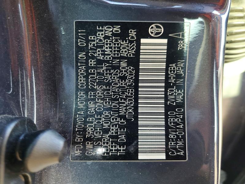 Aukcja sprzedaży 2011 Toyota Prius, vin: JTDKN3DU5B1393029, numer aukcji: 46776116