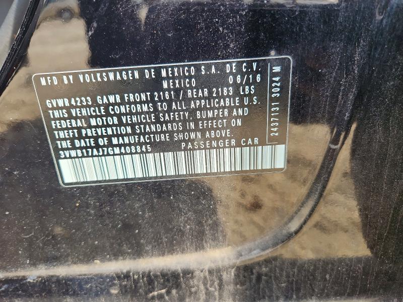 Aukcja sprzedaży 2016 Volkswagen Jetta, vin: 3VWB17AJ7GM408845, numer aukcji: 47002836