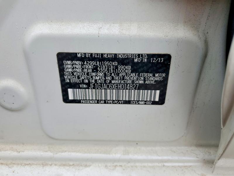 Aukcja sprzedaży 2014 Subaru Impreza, vin: JF1GJAC6XEH014827, numer aukcji: 46173536