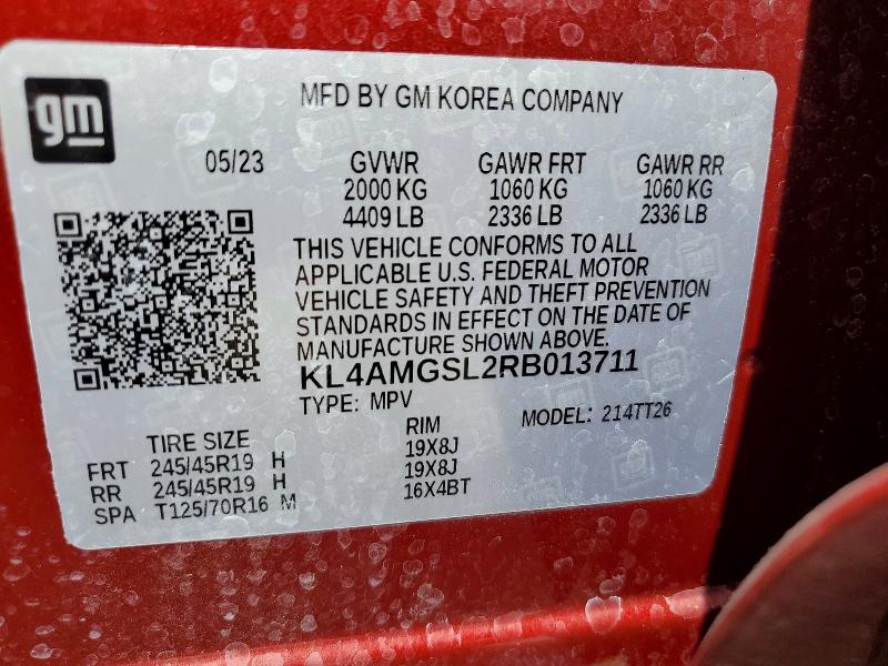41652126 :رقم المزاد ، KL4AMGSL2RB013711 vin ، 2024 Buick Encore Gx مزاد بيع
