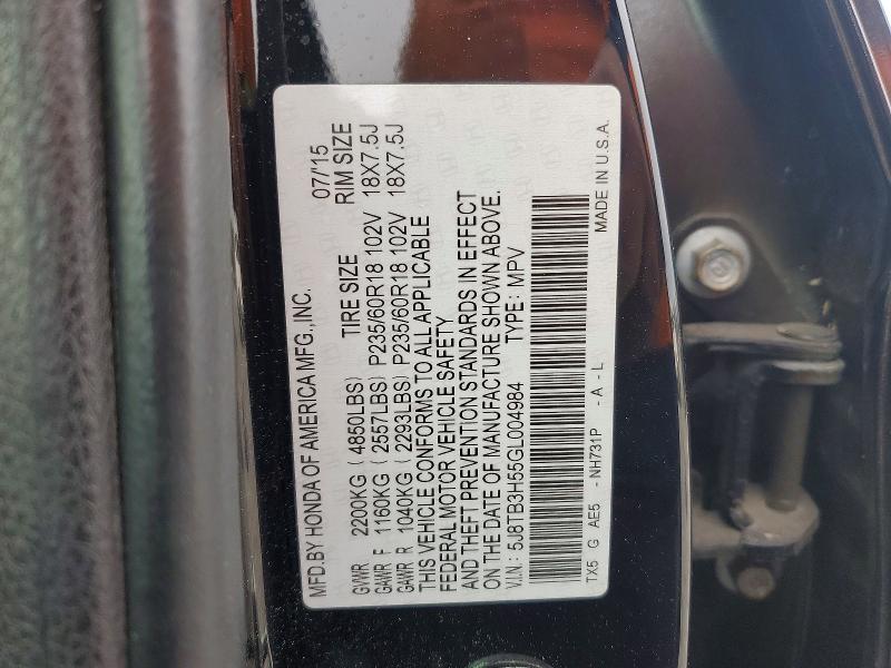 2016 Acura Rdx მანქანა იყიდება აუქციონზე, vin: 5J8TB3H55GL004984, აუქციონის ნომერი: 46448036