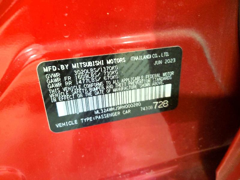 Продаж на аукціоні авто 2024 Mitsubishi Mirage, vin: ML32AWHJ9RH000280, номер лоту: 48108386