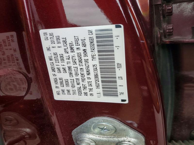 Продаж на аукціоні авто 2008 Honda Accord, vin: 1HGCP26388A130475, номер лоту: 47625846