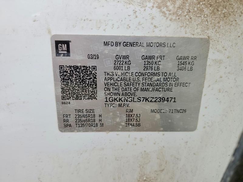 Продаж на аукціоні авто 2019 Gmc Acadia, vin: 1GKKNSLS7KZ239471, номер лоту: 47869406