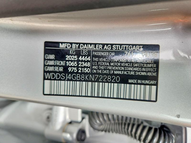 Продажа на аукционе авто 2019 Mercedes-benz Cla, vin: WDDSJ4GB8KN722820, номер лота: 48042286