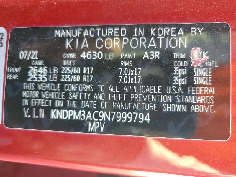 Продаж на аукціоні авто 2022 Kia Sportage, vin: KNDPM3AC9N7999794, номер лоту: 79506605