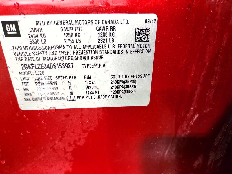 2013 Gmc Terrain მანქანა იყიდება აუქციონზე, vin: 2GKFLZE34D6153927, აუქციონის ნომერი: 46450616
