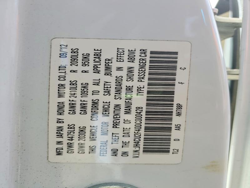 Aukcja sprzedaży 2013 Acura Tsx, vin: JH4CU2F40DC000428, numer aukcji: 45462086