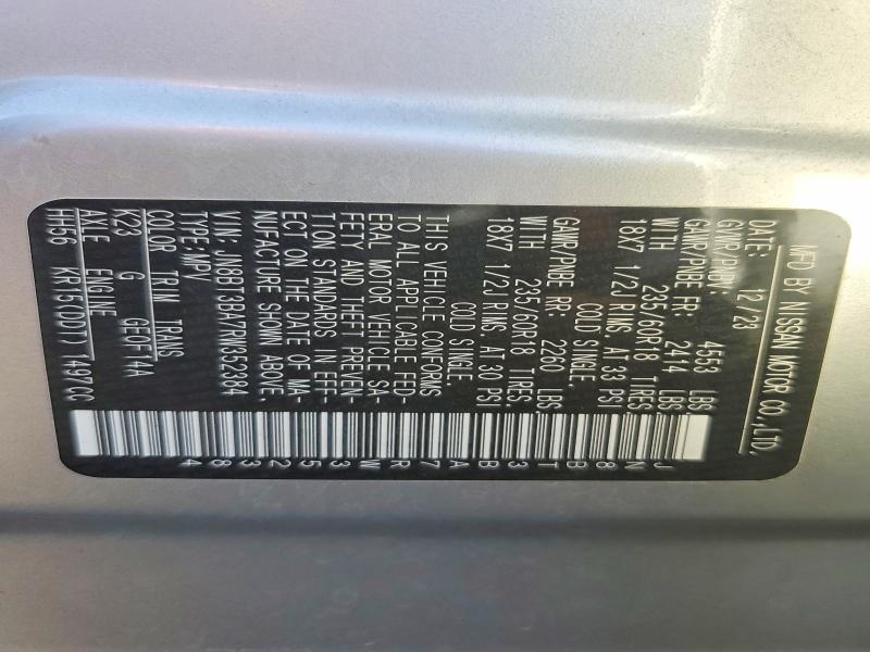 2024 Nissan Rogue მანქანა იყიდება აუქციონზე, vin: JN8BT3BA7RW352384, აუქციონის ნომერი: 46967126