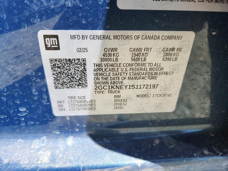 Продажа на аукционе авто 2025 Chevrolet Silverado, vin: 2GC1KNEY1S1172197, номер лота: 46872586