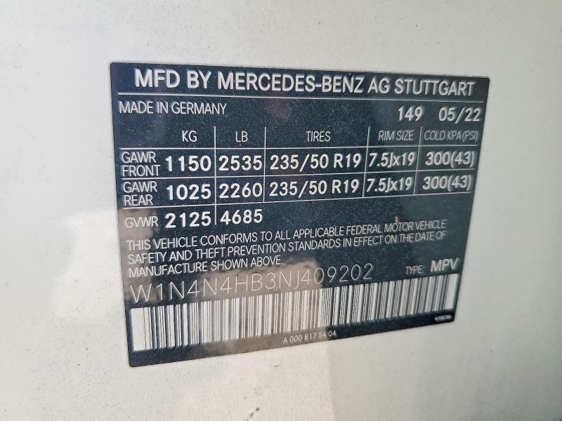 Продажа на аукционе авто 2022 Mercedes-benz Gla, vin: W1N4N4HB3NJ409202, номер лота: 47776116