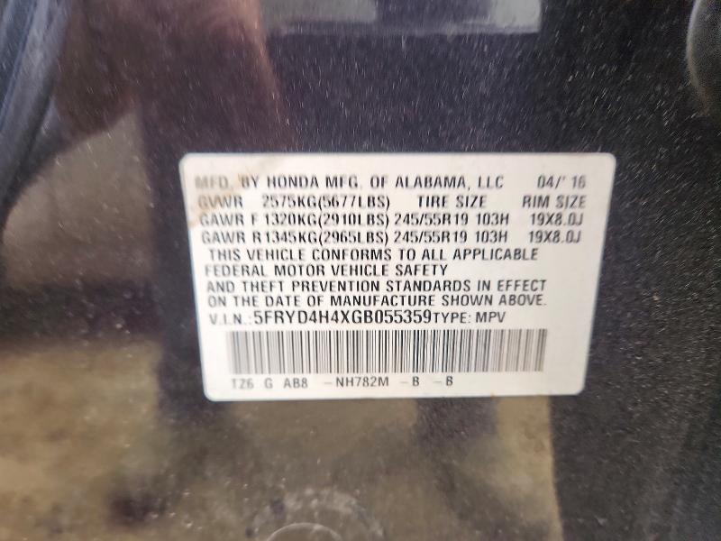 Aukcja sprzedaży 2016 Acura Mdx, vin: 5FRYD4H4XGB055359, numer aukcji: 46652556