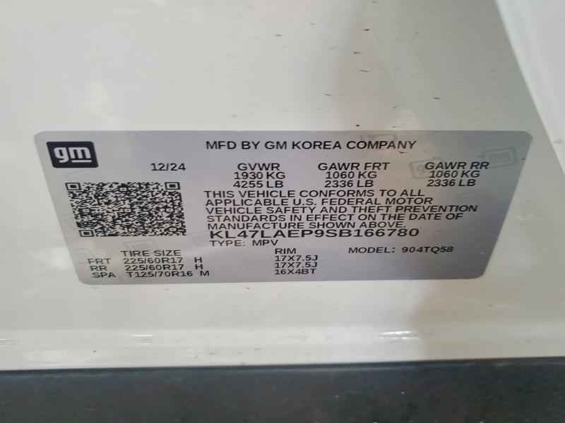 41694036 :رقم المزاد ، KL47LAEP9SB166780 vin ، 2025 Buick Envista مزاد بيع